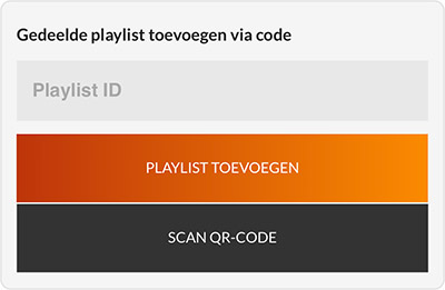 Schaltfläche „QR-Code scannen“ zum Teilen einer Wiedergabeliste